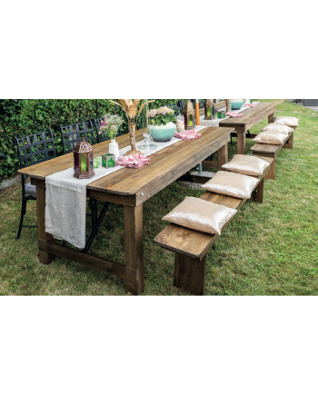 Banc HERITAGE bois brut 213x30,5cm