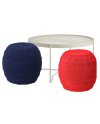 Ensemble POP CORAIL - table basse + 2 poufs