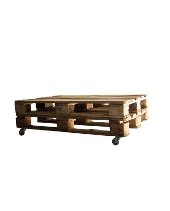 Table basse palette 120x80 sur roulettes