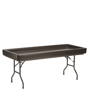 Table ICE noire 176x76x110cm + juponnage noir
