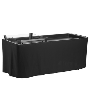 Table ICE noire 176x76x110cm + juponnage noir