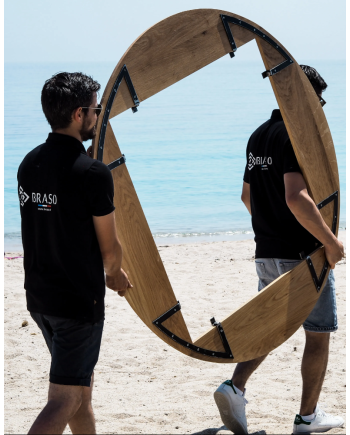 Plan de travail en bois BRASO diam 150cm
