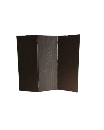 Paravent tryptique résine tressée marron foncé (3x 0.75cm) x 200cm