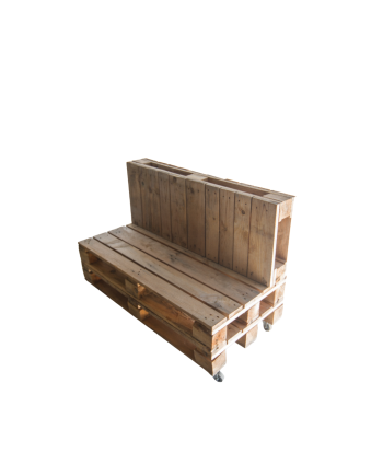 Canapé palette 1200x600 sur roulette