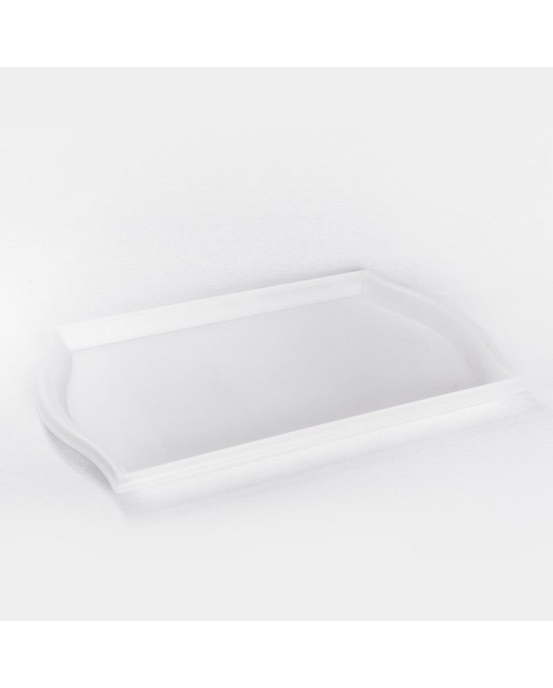 Plateau de service blanc rectangle
