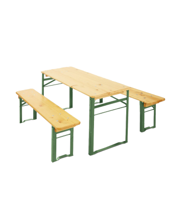 Ensemble GUINGUETTE - Bois - table 220cmx70cm + 2 bancs