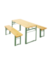 Ensemble GUINGUETTE - Bois - table 220cmx70cm + 2 bancs