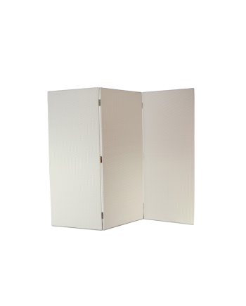 Paravent tryptique résine tressée blanc (3x 0.75cm) x 200cm