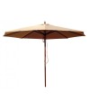 Parasol Bois exotique rond diam 3m + pied + lestage 35kg