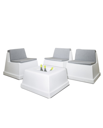 Ensemble LAZE - 2 fauteuils + 1 table basse