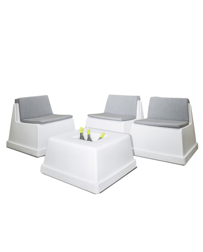 Ensemble LAZE - 2 fauteuils + 1 table basse